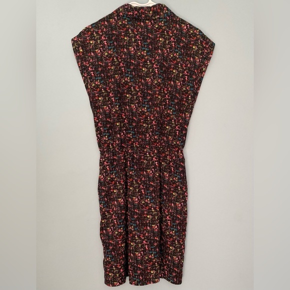 AQUA Women’s Wrap Dress Colorful Print Short Sleeve Elastic Waist Size Medium - Picture 2 of 6